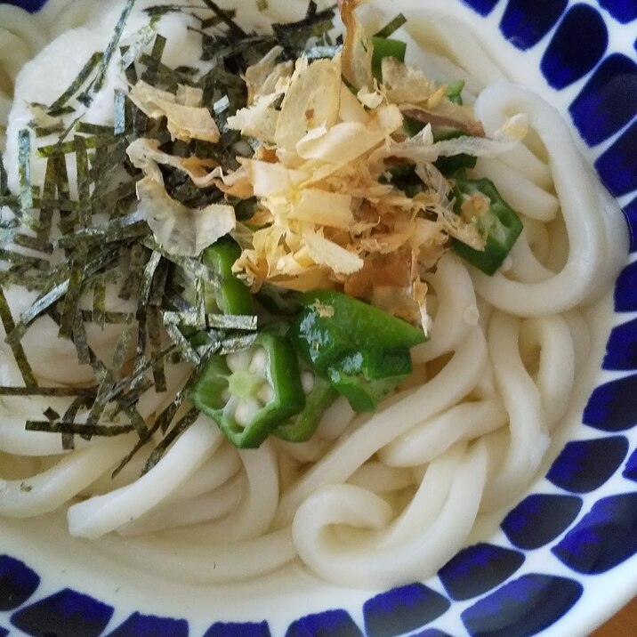 「うどん」長芋とオクラのサラダうどん☆